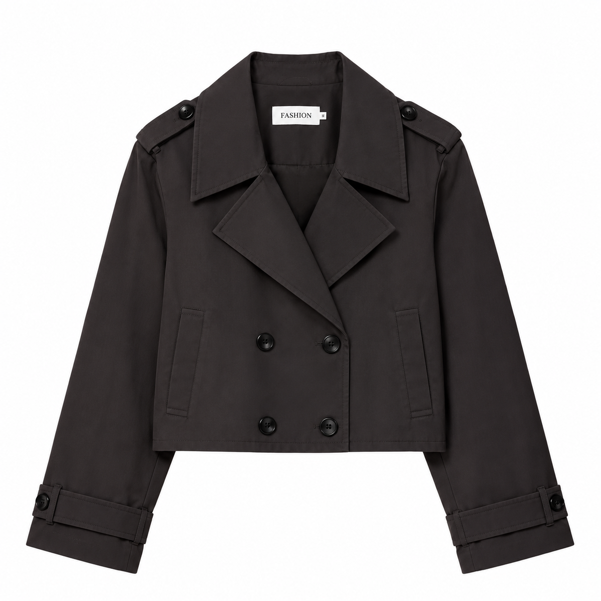 Gabardina corta con doble botonadura
