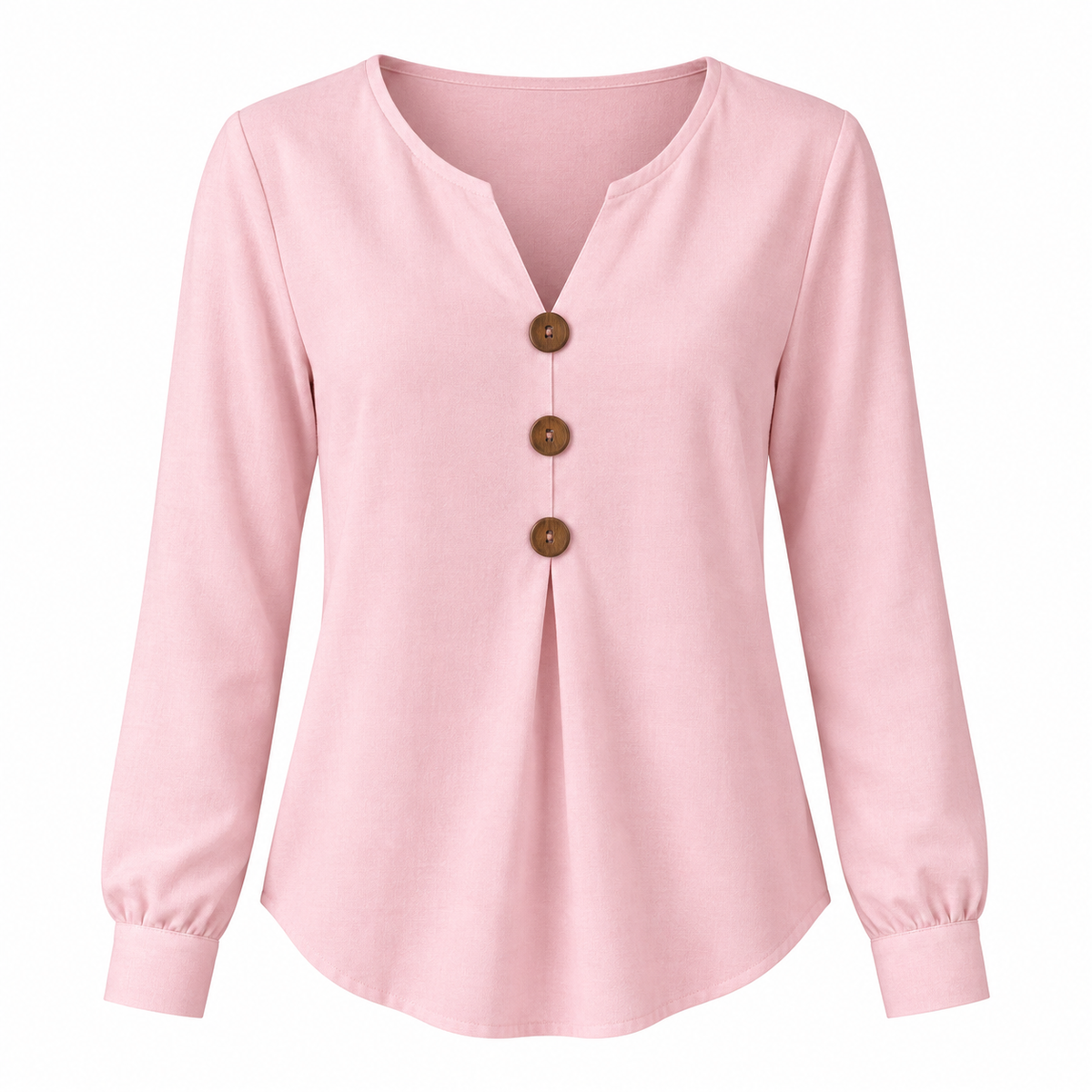 Blusa manga larga y cuello en V