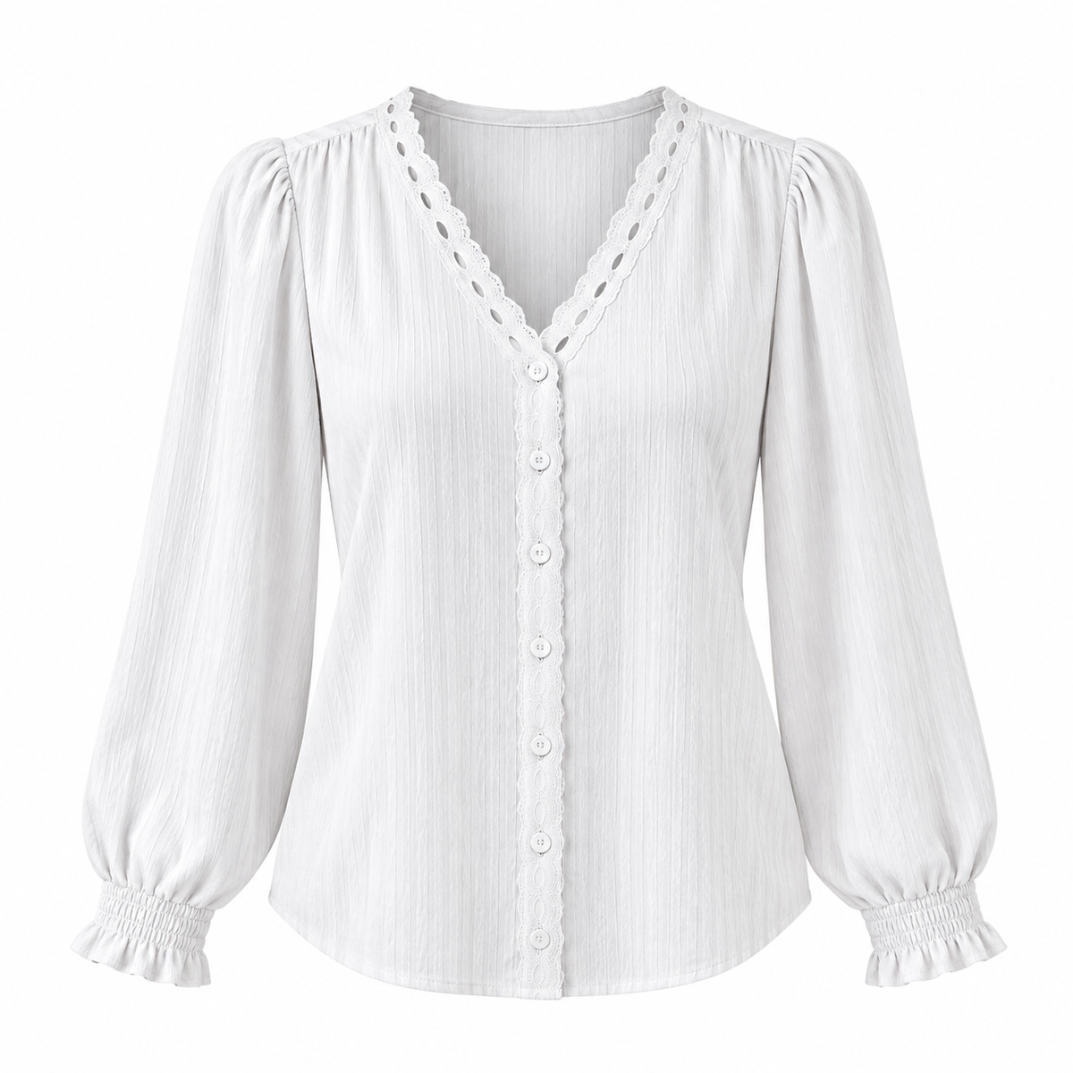Blusa manga larga con volantes