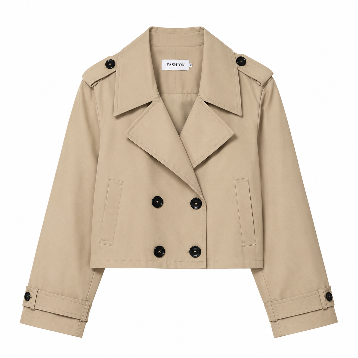 Gabardina corta con doble botonadura
