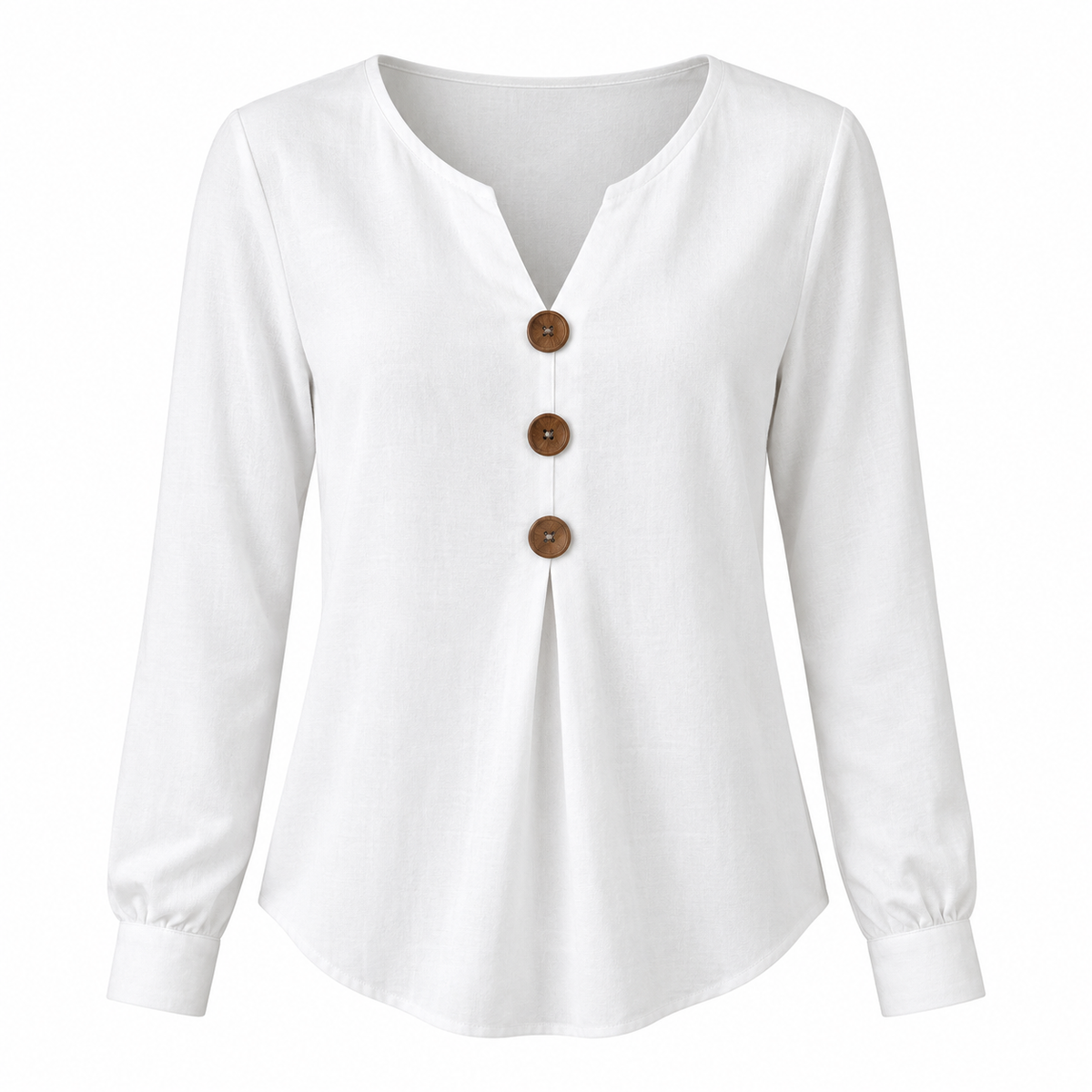 Blusa manga larga y cuello en V