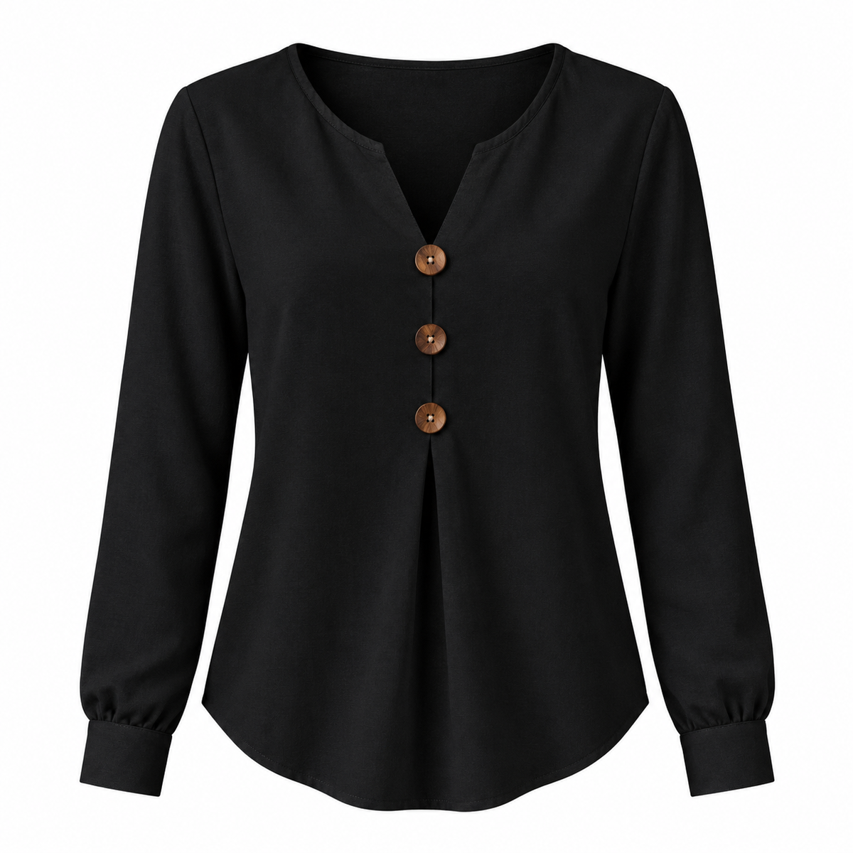 Blusa manga larga y cuello en V