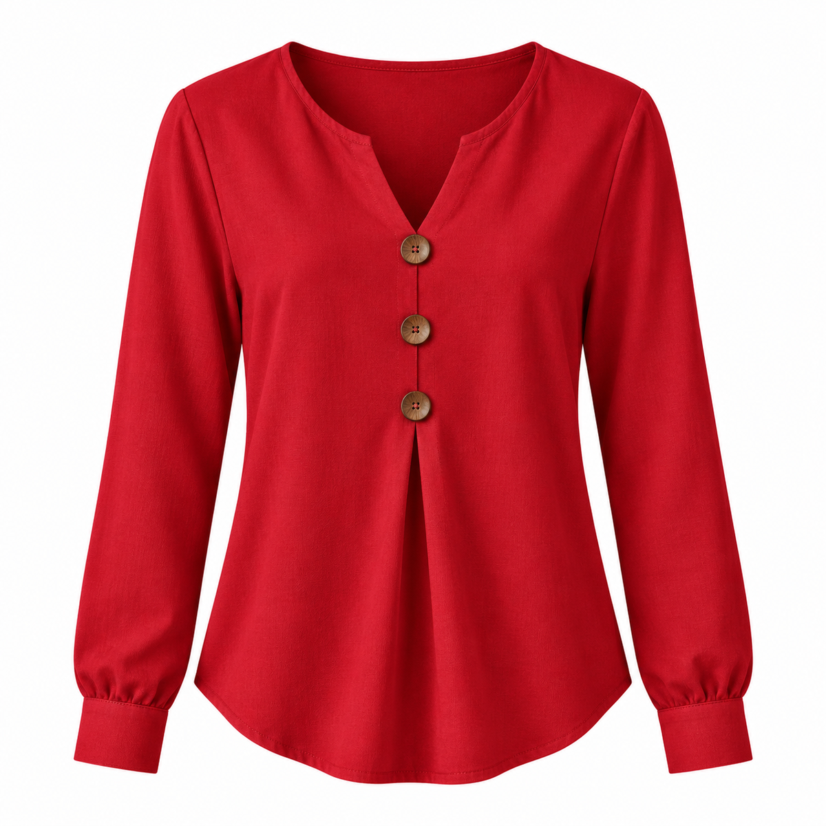 Blusa manga larga y cuello en V