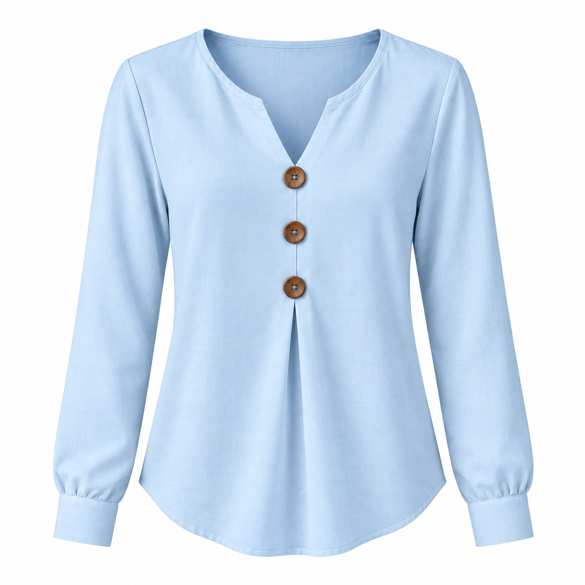 Blusa manga larga y cuello en V