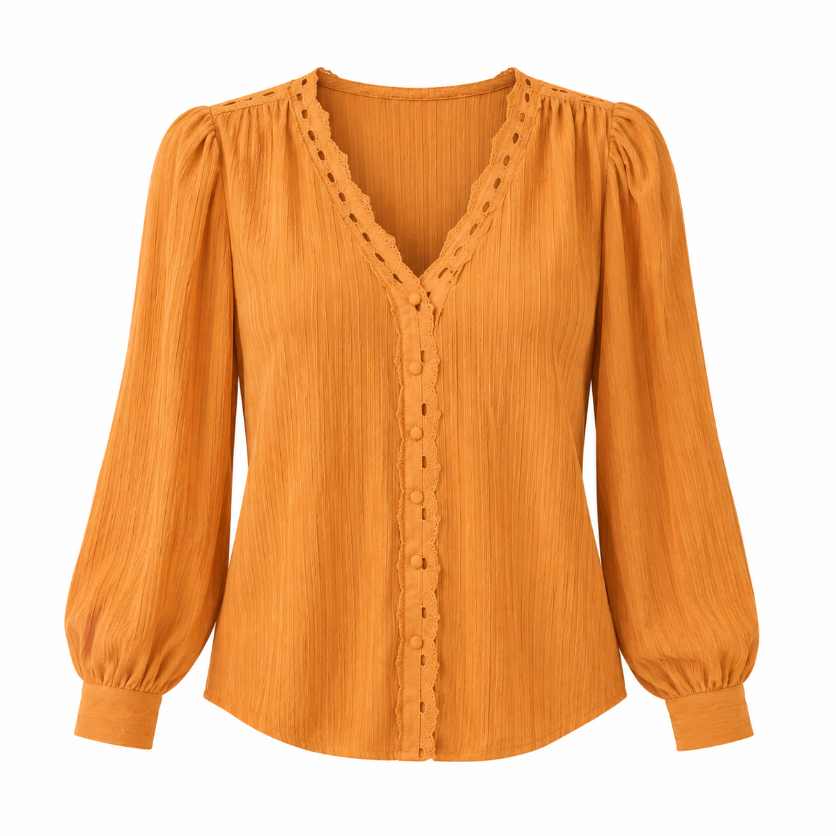 Blusa manga larga con volantes